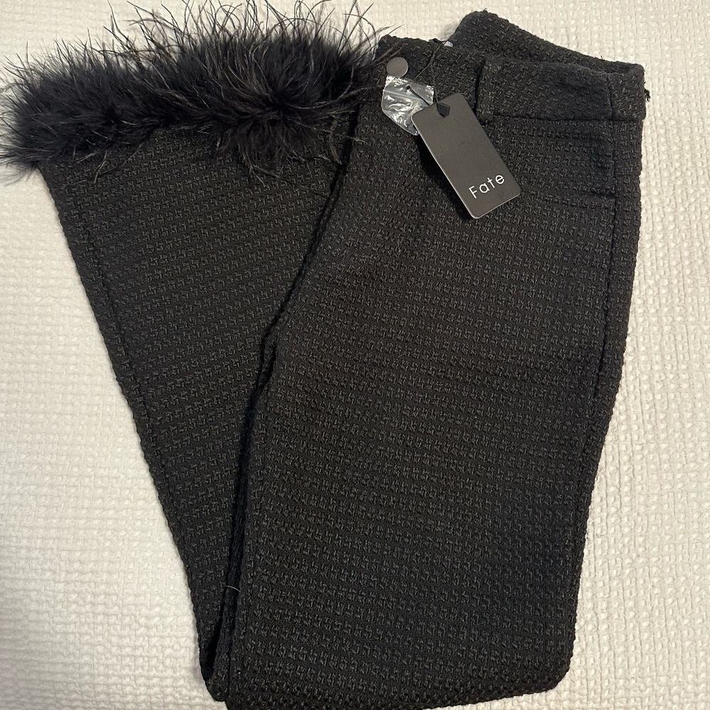 Black fur pants